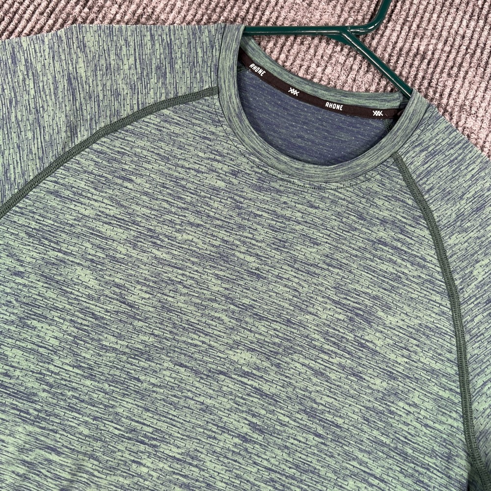 Rhone Shirt Mens Medium Green Short Sleeve Active Workout Gym Run Lift